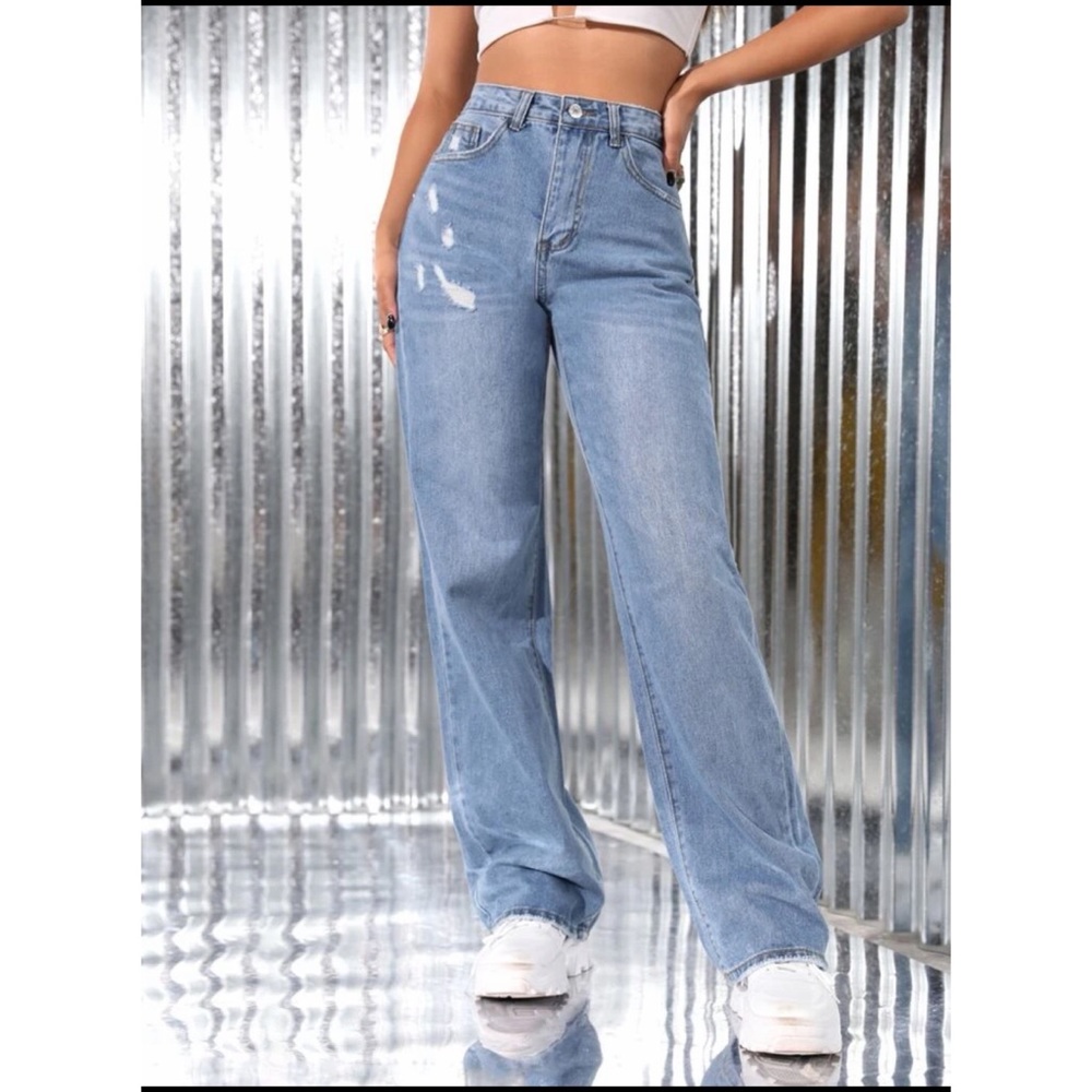 High Waisted Straight Leg Jeans